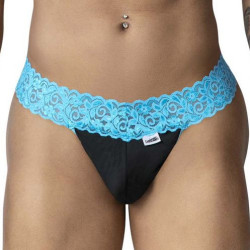 CandyMan String en dentelle Beltis Noir-Bleu